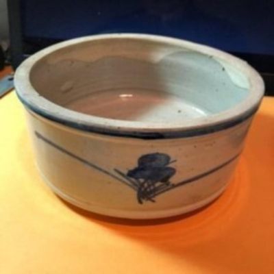 Sale Photo Thumbnail #113: Antique Scarce Chinese Stoneware Large Incense Burner Bowl w/Cover 7.5"W x 3.35"Tall Preowned from an Estate as Pictured. $15 Domestic Shipping.