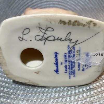Sale Photo Thumbnail #191: 1979 Laszlo Ispanky Signed Limited Edition Goebel Figurine in Good Preowned Condition. $12 Domestic Inhouse Shipping.