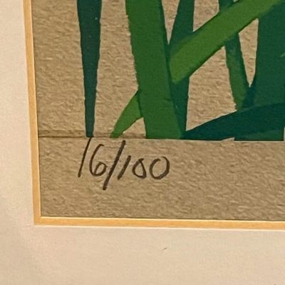 Sale Photo Thumbnail #218: Noted Artist JUDITH SHAHN (1929-2009) Artist Limited Edition 16/100 Frame Size 24" x 26" in VG Preowned Condition. FREE Local Pickup Only by Appointment in Berlin, NJ 08009.