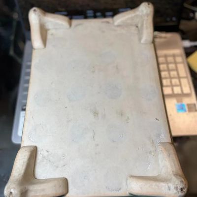 Sale Photo Thumbnail #245: Vintage Japanese Celadon Bonsai Seto Ware Planter 10.5" X 14.25" Very Heavy in VG Preowned Condition as Pictured. $20 DOMESTIC SHIPPING.