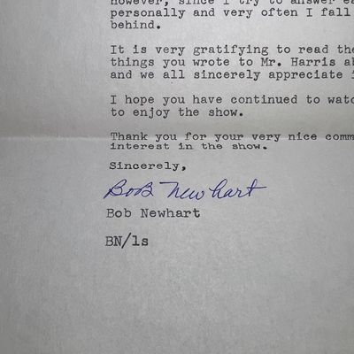 Sale Photo Thumbnail #599: BOB NEWHART Show Hand Signed Letter by BOB NEWHART Dated 1962 in Very Good Preowned Condition. $7 Domestic Shipping.