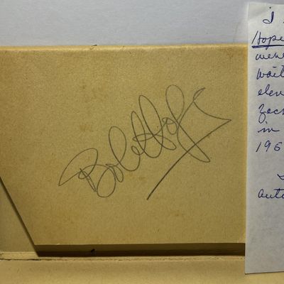 Sale Photo Thumbnail #606: BOB HOPE Hand Signed Autograph in Vienna Austria 1957 in Very Good Preowned Condition. $7 Domestic Shipping.