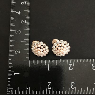 Rose gold faux pearl stud earrings