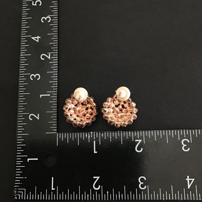 Rose gold faux pearl stud earrings