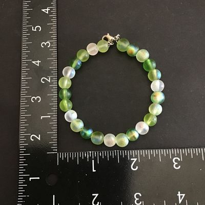 Beautiful sea glass bead bracelet