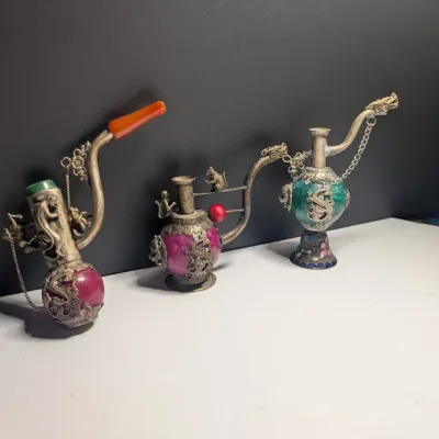 Stone Carved Animal Smoking Pipes #16