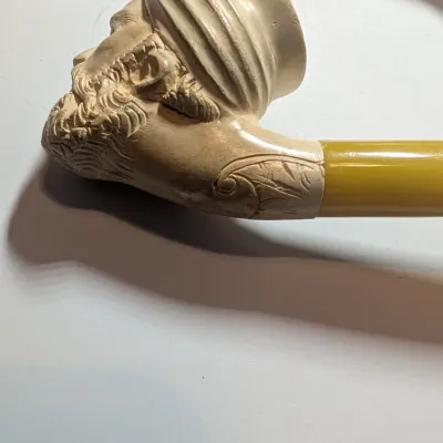 Carved Smoking Pipes Arab Man Head Figural #9