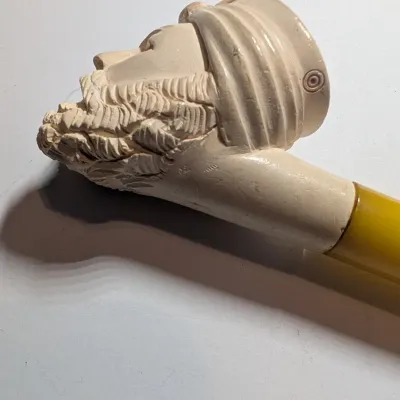 Carved Smoking Pipes Arab Man Head Figural #9