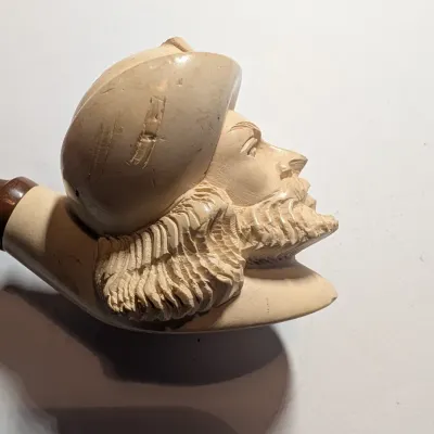 Carved Smoking Pipes Arab Man Head Figural #9