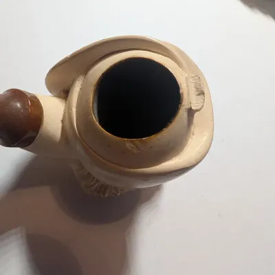 Carved Smoking Pipes Arab Man Head Figural #9
