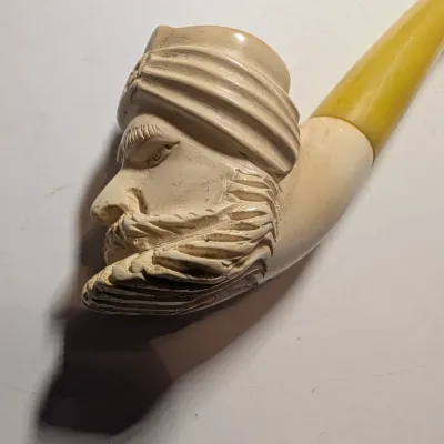 Carved Smoking Pipes Arab Man Head Figural #9