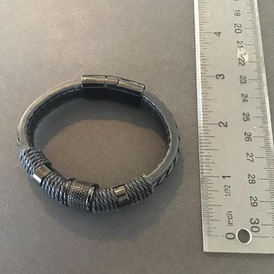 Sale Photo Thumbnail #121: Leather bracelet with wrapped cords martial style Please see attached pictures