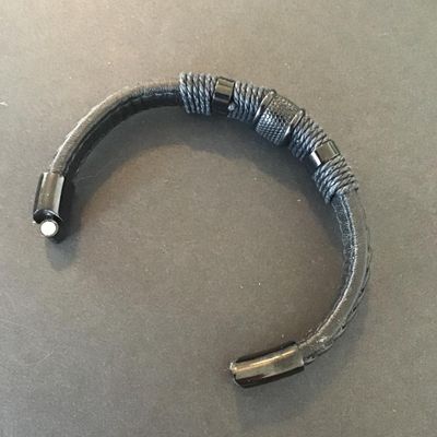 Sale Photo Thumbnail #119: Leather bracelet with wrapped cords martial style Please see attached pictures