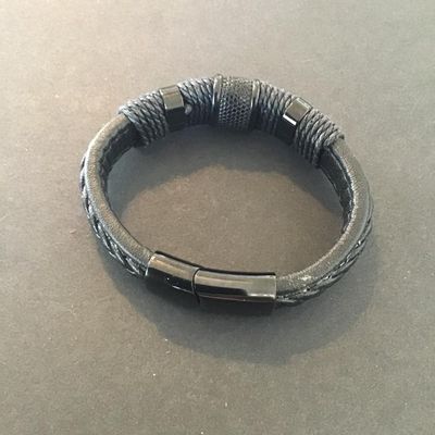Sale Photo Thumbnail #118: Leather bracelet with wrapped cords martial style Please see attached pictures