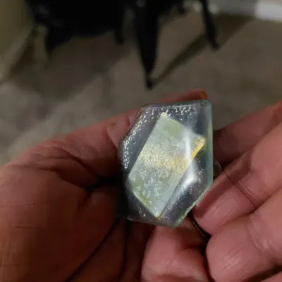Beautiful Adjustable Art Glass Ring. ARTISAN GLASS neon