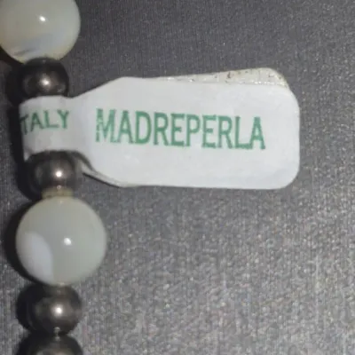 Madefera Vera Italy ~ beaded w/ silvertone cross