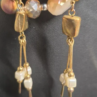 Authentic glass stones and beads & Earrings matching