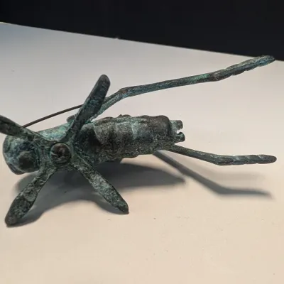 Solid Brass Armadillo, Cat & Grasshoppers