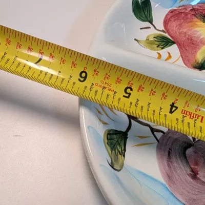 Fruit Depicted Hand Painted Relish Dishes, Celery Shaped Dish & West German Apple Sauce Pot