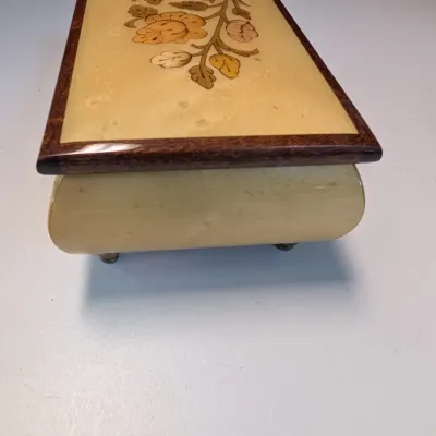 Vintage Reuge Floral Music Box A.L. Webber Music Of The Night Made In Italy