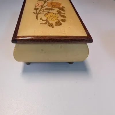 Vintage Reuge Floral Music Box A.L. Webber Music Of The Night Made In Italy