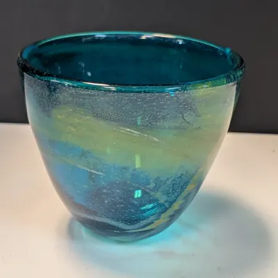 Hand Made Art Deco Glass Bowl Signed