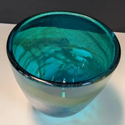 Hand Made Art Deco Glass Bowl Signed