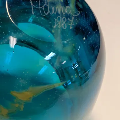 Hand Made Art Deco Glass Bowl Signed