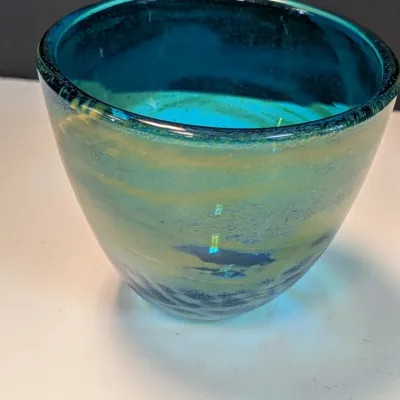 Hand Made Art Deco Glass Bowl Signed