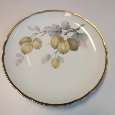 9 1/2" American Limoges Mandarin Green Trillium 22K Gold Plate Vintage 6" RS Germany Plate & 7 3/4" E.B. Lattorff...