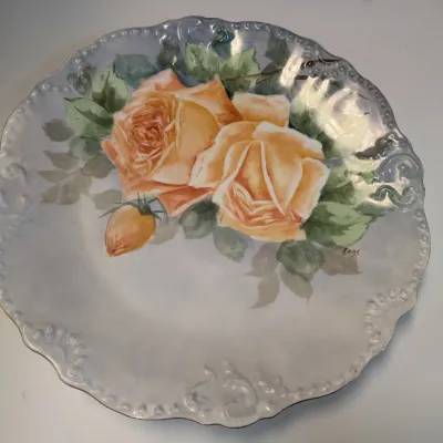 Hand-painted Beyer & Brock Rudolstadt Dish, Sevres & Limoges LDBC Flambeau Porcelain Plates #17