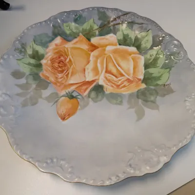 Hand-painted Beyer & Brock Rudolstadt Dish, Sevres & Limoges LDBC Flambeau Porcelain Plates #17