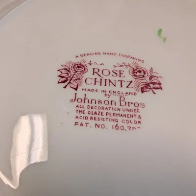 Rose Chintz, Harvest Time & The Old Mill Made In England Hand Engraving Johnson Bros Plates #16