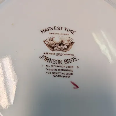 Rose Chintz, Harvest Time & The Old Mill Made In England Hand Engraving Johnson Bros Plates #16