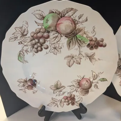 Rose Chintz, Harvest Time & The Old Mill Made In England Hand Engraving Johnson Bros Plates #16