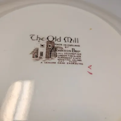 Rose Chintz, Harvest Time & The Old Mill Made In England Hand Engraving Johnson Bros Plates #16