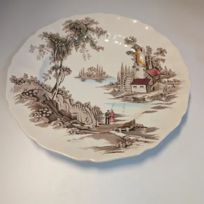 Rose Chintz, Harvest Time & The Old Mill Made In England Hand Engraving Johnson Bros Plates #16