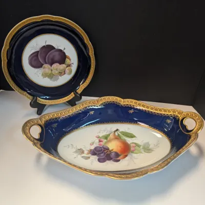 Rosenthal Antique Handpainted Fruit Plate & Server