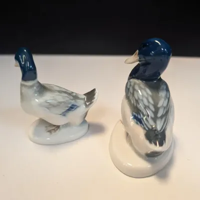 Blue Mallard Wild Duck Porcelain Figurines Rosenthal Germany