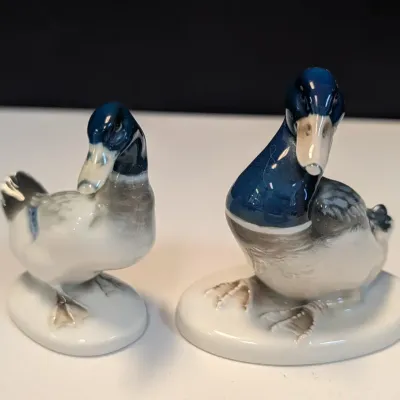 Blue Mallard Wild Duck Porcelain Figurines Rosenthal Germany
