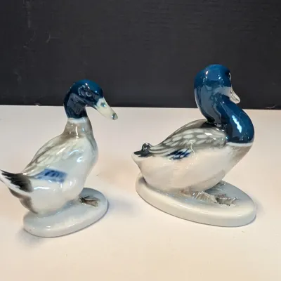 Blue Mallard Wild Duck Porcelain Figurines Rosenthal Germany