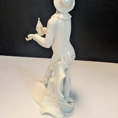 Nymphenburg Figure Harlequin From Italian Comedy Pierrot Vintage German Porcelain