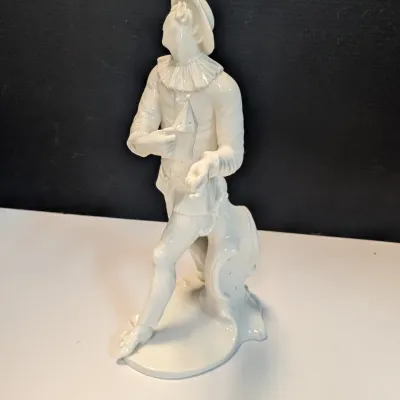 Nymphenburg Figure Harlequin From Italian Comedy Pierrot Vintage German Porcelain