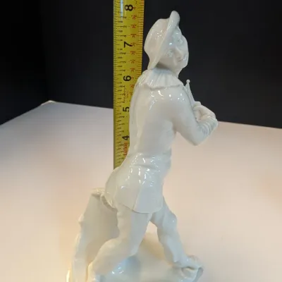 Nymphenburg Figure Harlequin From Italian Comedy Pierrot Vintage German Porcelain