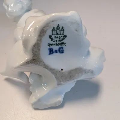 Porcelain Boy On Dolphin Figurine Bing & Grondahl 1950's