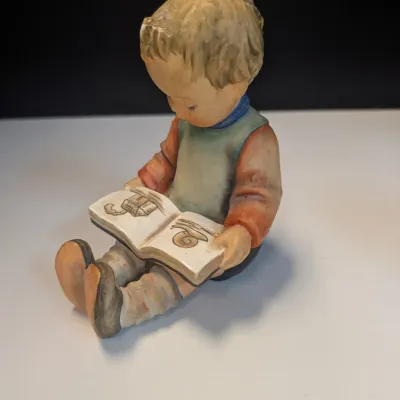 Vintage M.I. Hummel "Book Worm" Boy Sitting Figurine W. Germany