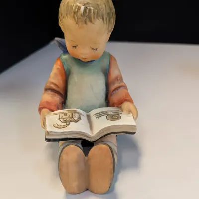 Vintage M.I. Hummel "Book Worm" Boy Sitting Figurine W. Germany