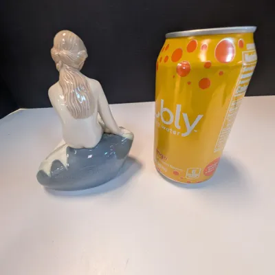 Vintage Royal Copenhagen Porcelain Little Mermaid On Rock Figurine Edvard Eriksen