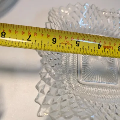 6 - Vintage Imperial Glass Crystal Cape Cod Pattern, Vintage 1950's Imperial Glass Daisy Button Vase, Indiana Diamond Crystal Dish...