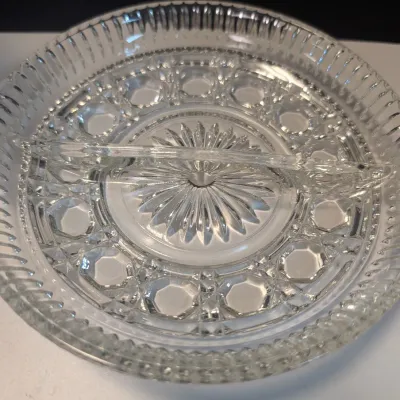 6 - Vintage Imperial Glass Crystal Cape Cod Pattern, Vintage 1950's Imperial Glass Daisy Button Vase, Indiana Diamond Crystal Dish...